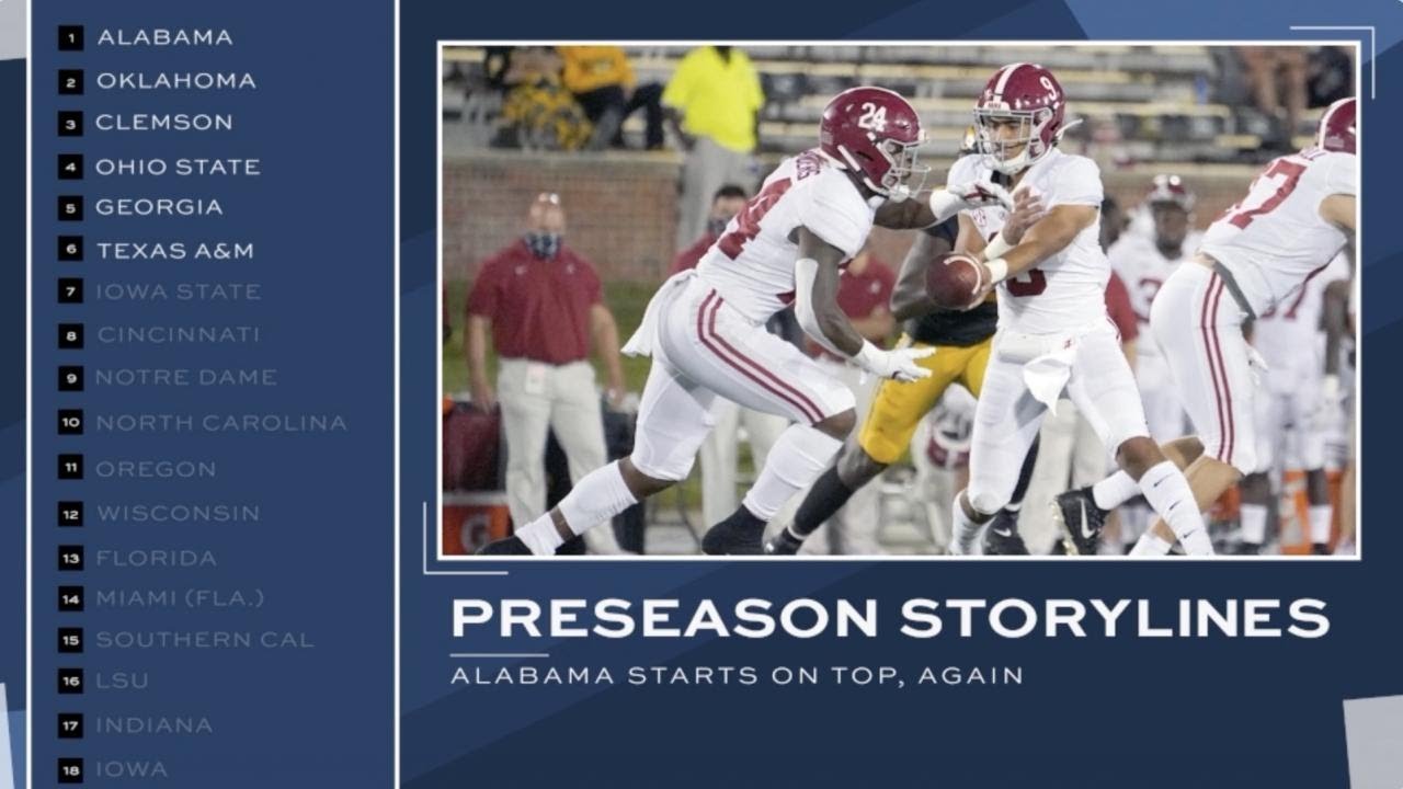 Preseason AP football poll breakdown and top storylines