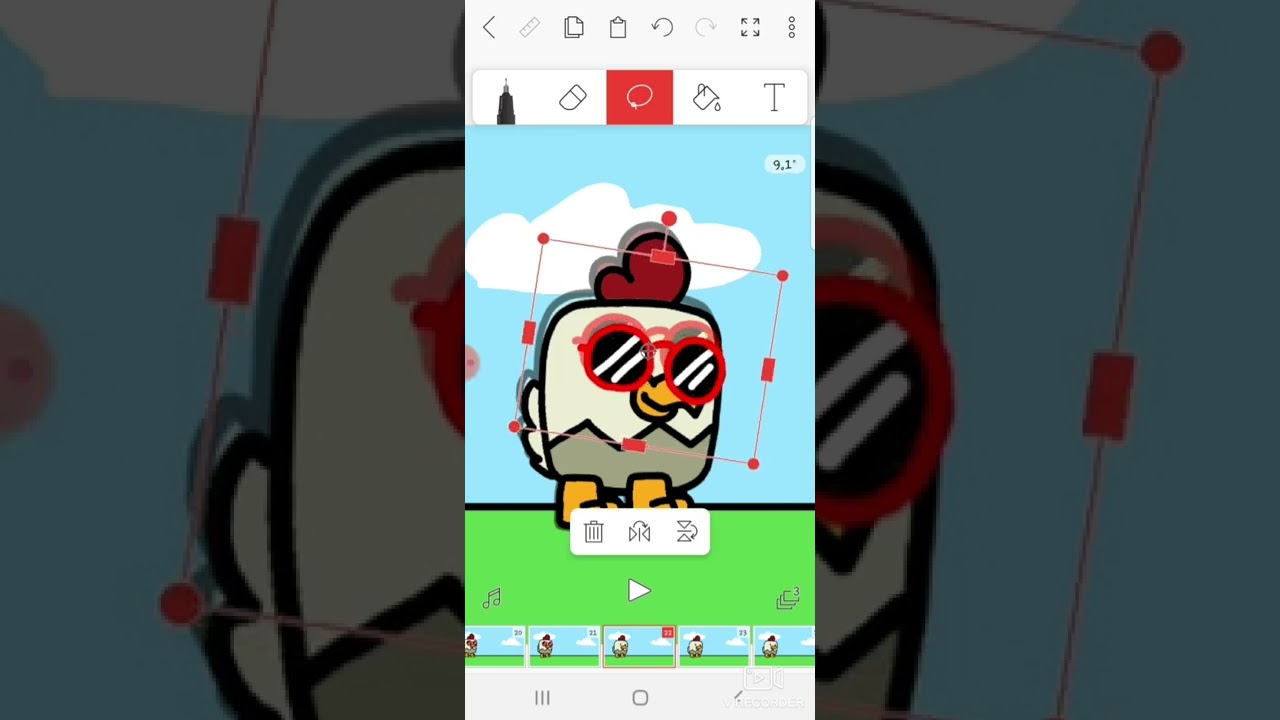 Tutorial - Chicken gun walking [ Animation in FlipaClip ] 14fps