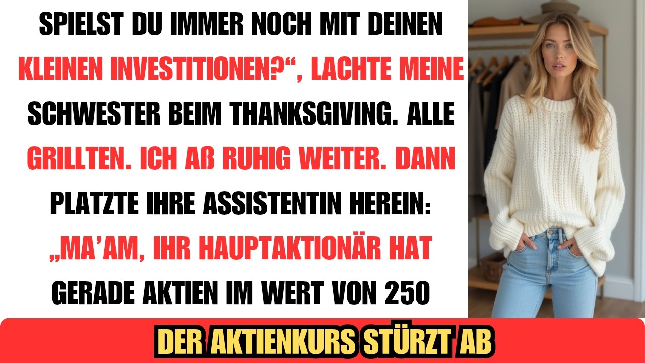 Meine Schwester verspottete meine „kleine Investition“, bis die Aktien ihrer Firma abstürzten.