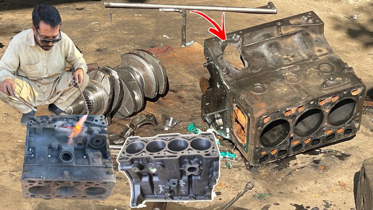 Cracked Engine Block Repaired Like New | Extreme Welding & Restoration!