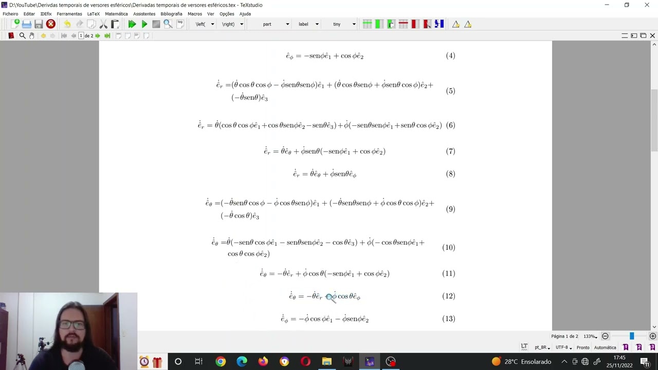 Derivadas temporais de versores esféricos