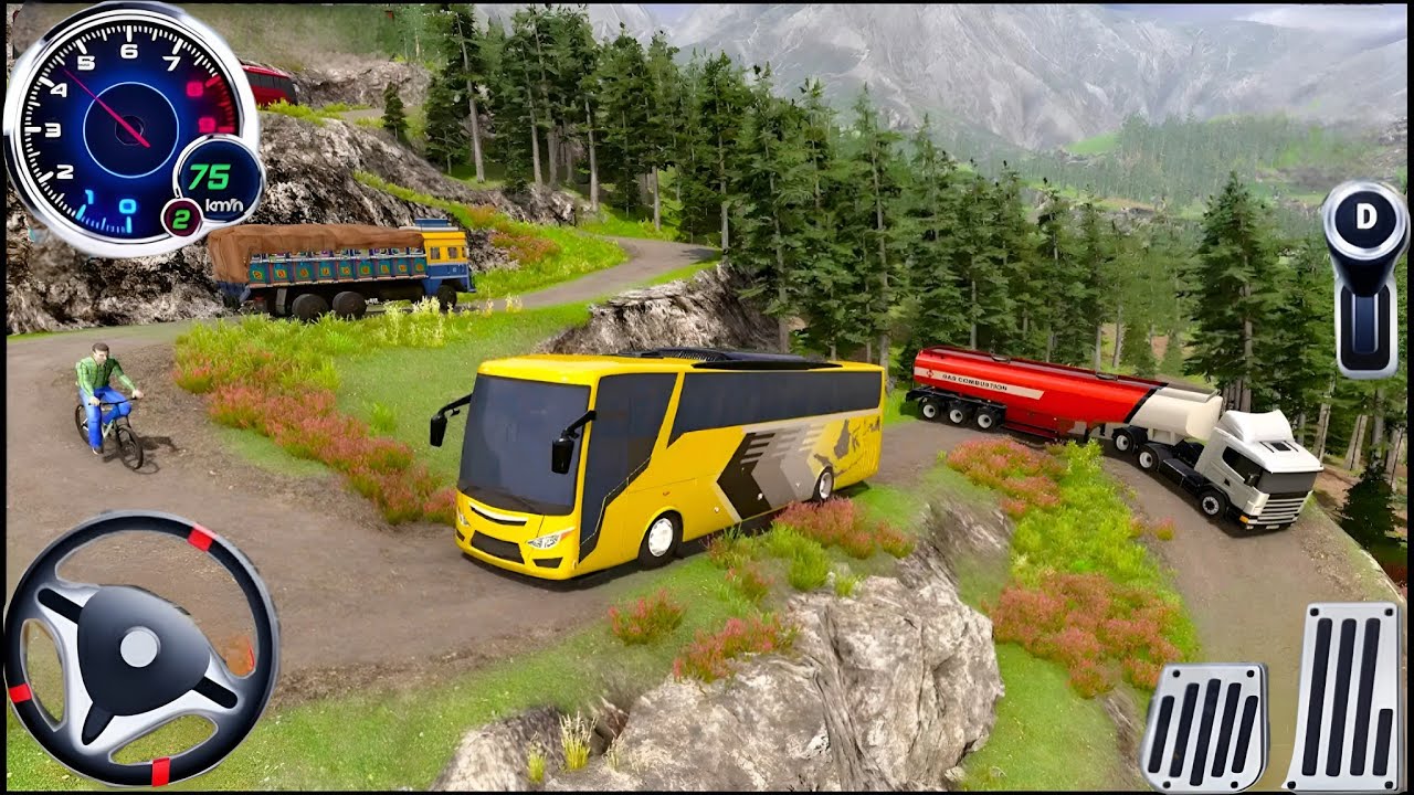 Euro Coach Bus Simulator Indonesia Impossible Mountain Road 😲 _ Bus Game Android Gameplay