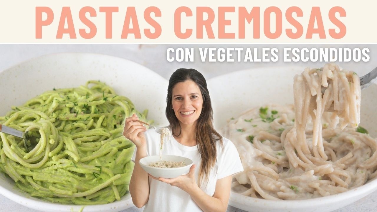 2 SALSAS CREMOSAS para PASTA con vegetales escondidos 🥦 | recetas veganas sin lácteos