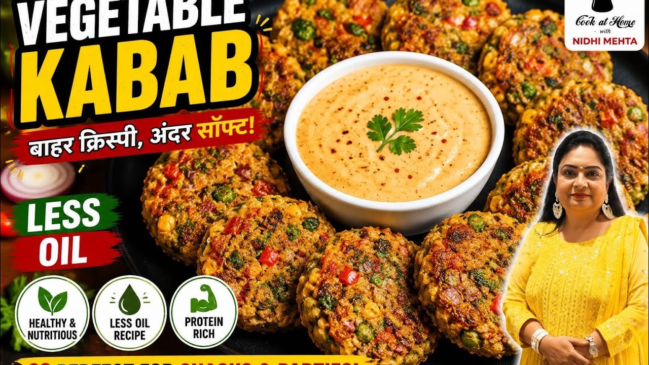 Vegetable Kabab Recipe I Veg Cutlet Recipe I Airfryer Recipes I Less Oil Snacks Recipe I