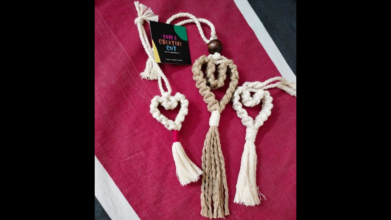 MACRAME CAR HANGING HEART #diycraft #macrame #macrametutorial