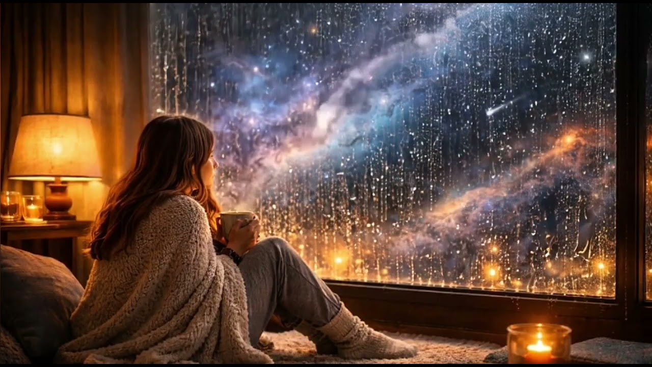 Floating Through Rain & Stars 🌙 Soft Piano for Sleep & Study