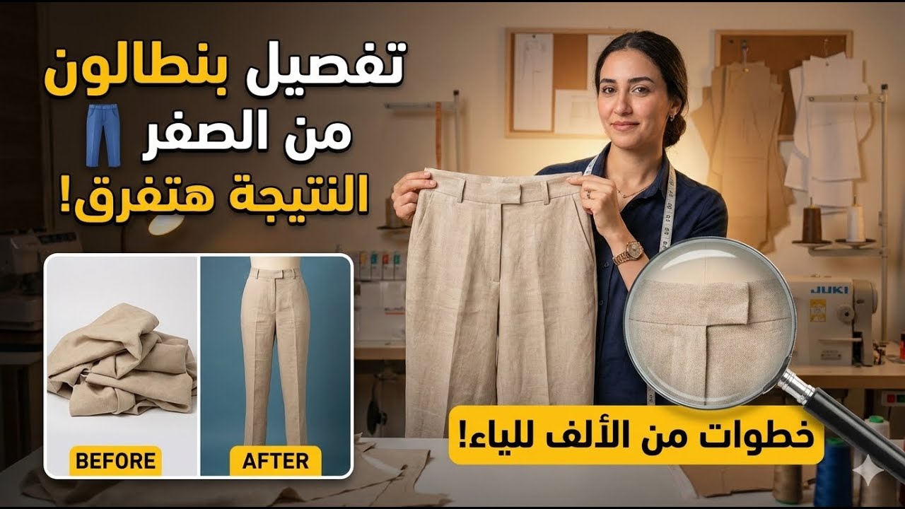 تفصيل بنطالون من الصفر 👖 النتيجة هتفرق