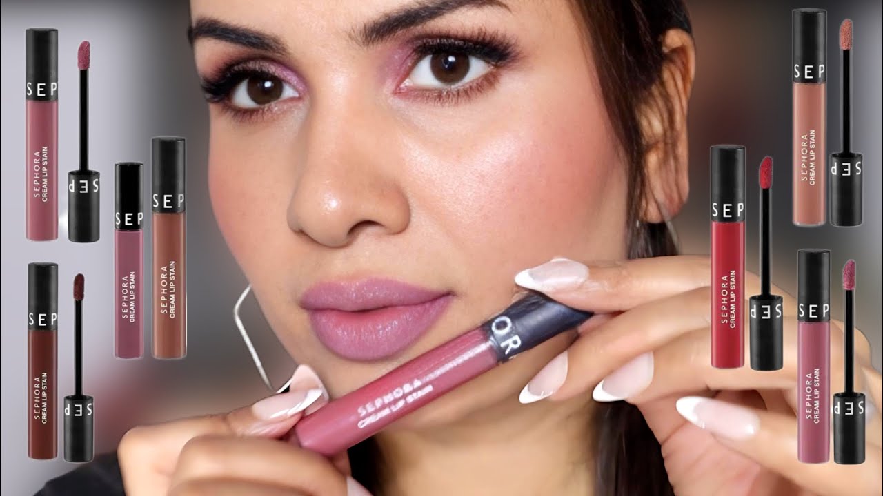 Sephora cream lip stain Swatches | review | Shades for light to dark skin color