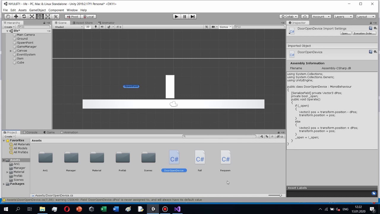 Unity.  Взаимодействия с объектами на сцене