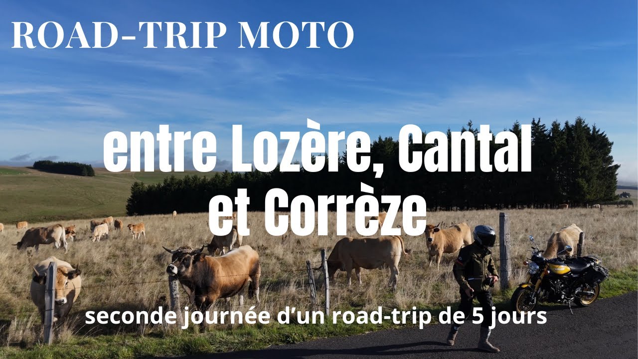 l'Aubrac, le Cantal, la Corrèze à moto - 2ème des 5 journées entre amis- suzuki 800 DE -