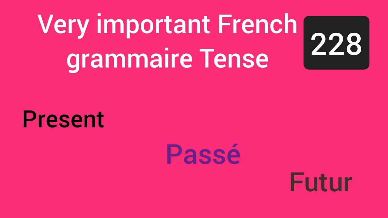 Part-II | Very important French Tense