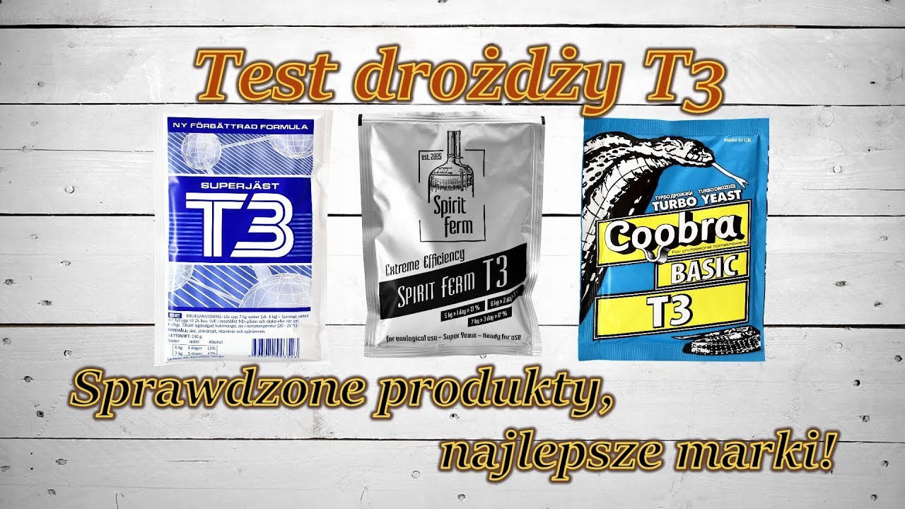 Najlepsze drożdże turbo serii T3 drożdże T3 niebieskie 130g, SpiritFerm T3 125g, Coobra Basic T3 90g