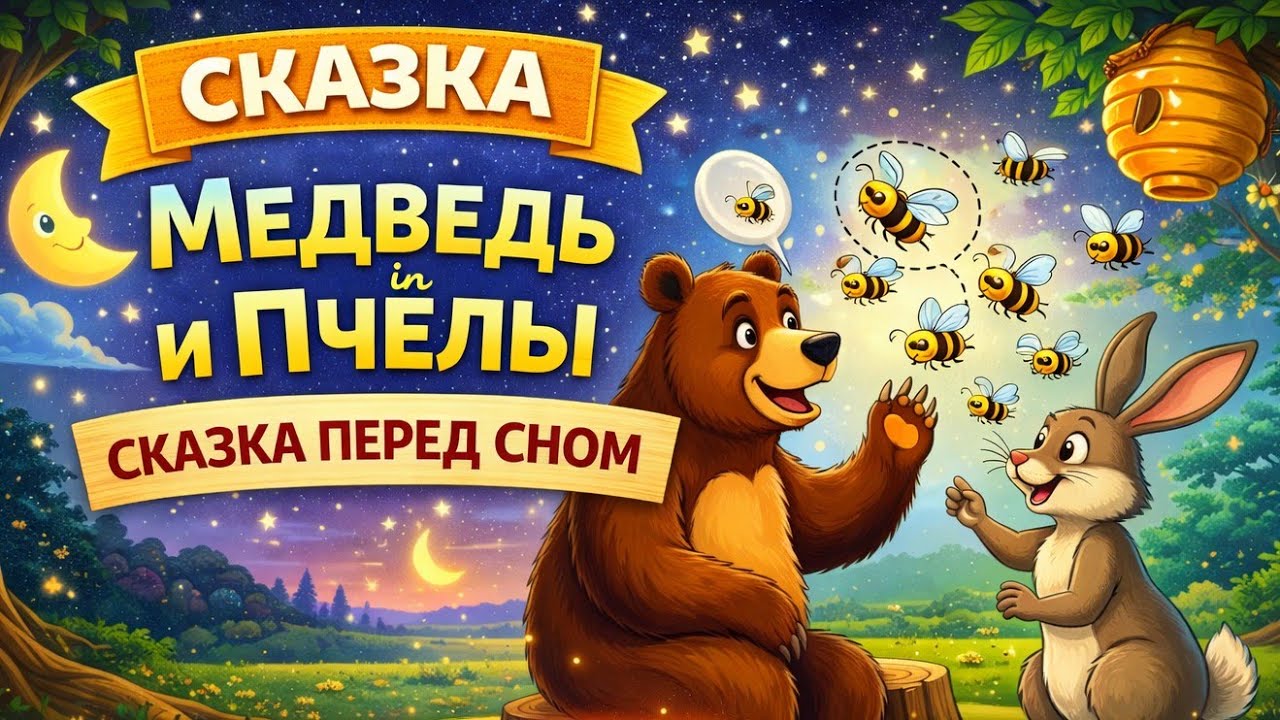 Медведь и пчёлы сказка перед сном #длязасыпания #сон #сказкидлядетей #сказкидлямалышей #детям #вреки