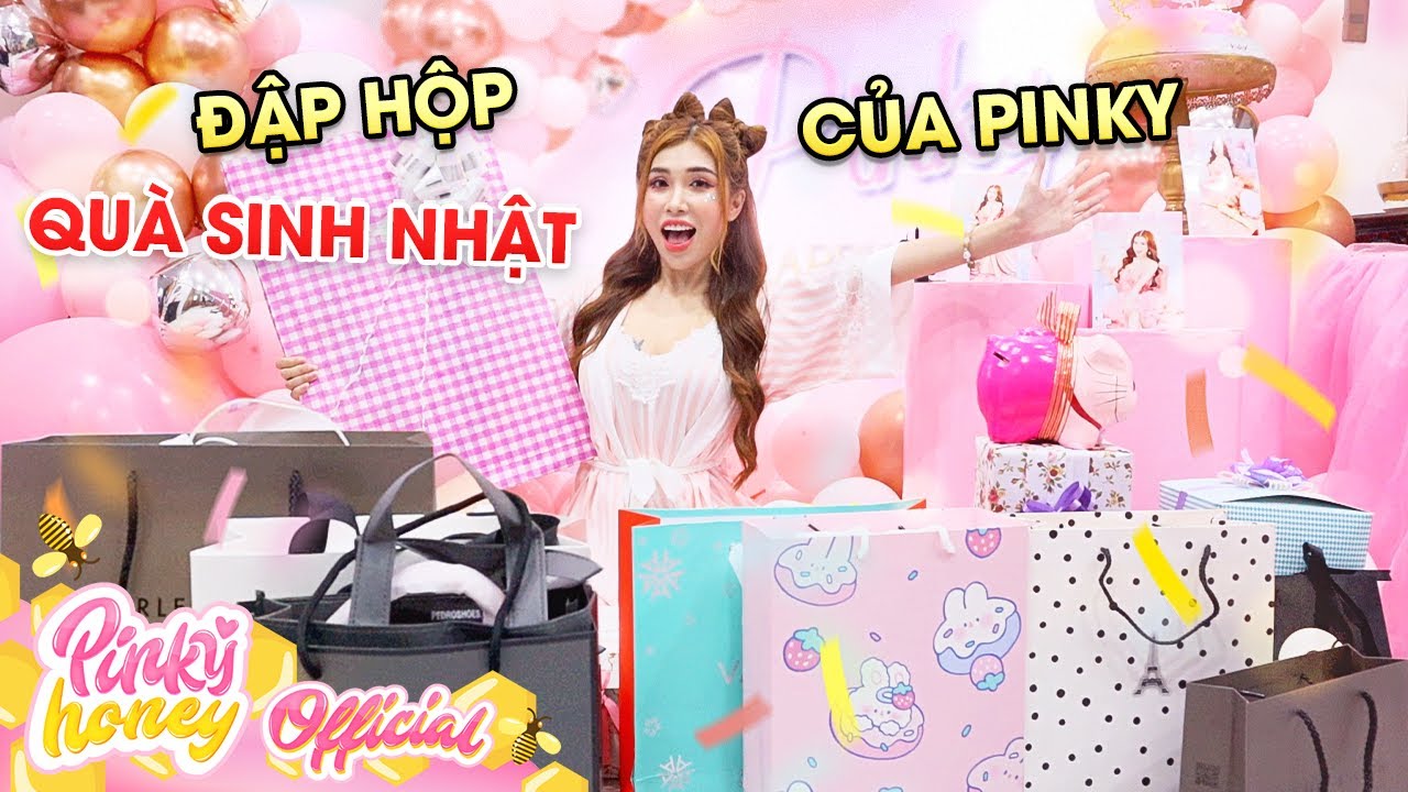 Đập Hộp Quà Sinh Nhật Của Pinky | Bộ Sưu Tập Toàn Màu Hồng | PINKY HONEY
