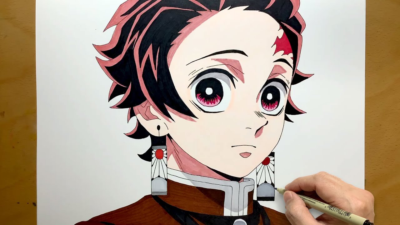 How to draw Tanjiro Kamado from Demon Slayer: Kimetsu no Yaiba Hashira keiko-hen | draw anime