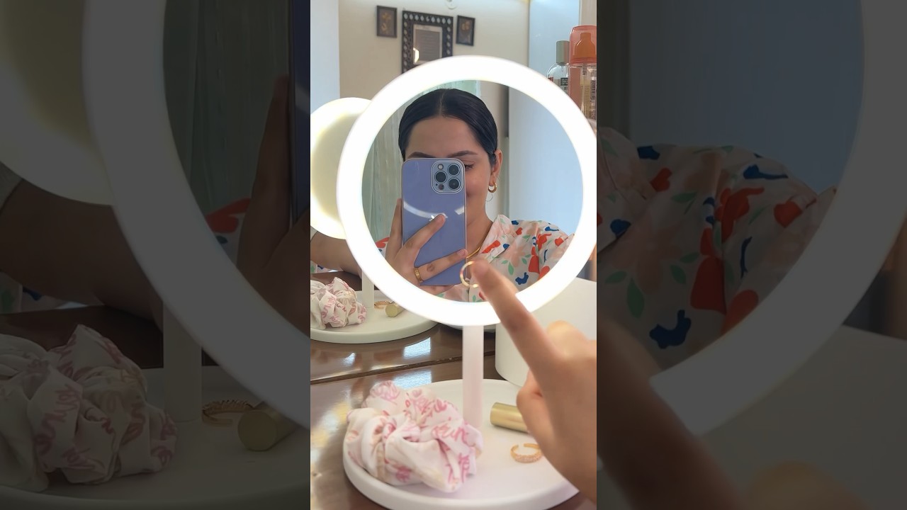 LED Mirror| Amazon Beauty Finds 💁🏻&zwj;♀️🪞#amazonfinds #vanitytable  #ledmirror #makeup must haves
