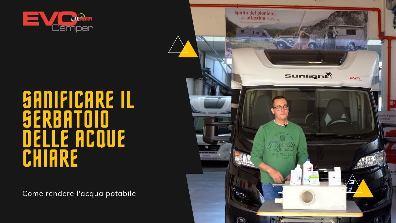 Come pulire e sanificare il serbatoio e l'impianto delle acque chiare del Camper