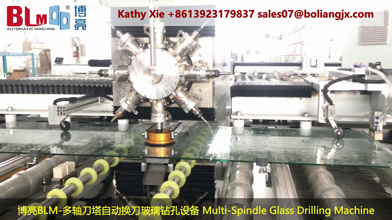 【BLM Glass Machinery】A81 multi-spindle glass drilling machine - revolve head for 8 pair of drill bit
