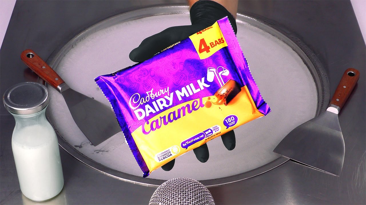 ASMR | Cadbury Dairy Milk Caramel Chocolate Bars - Ice Cream Rolls
