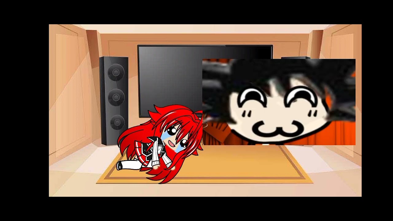 rias reacciona a Goku y Vegeta cuentan chistes + darwin con traje 7w7