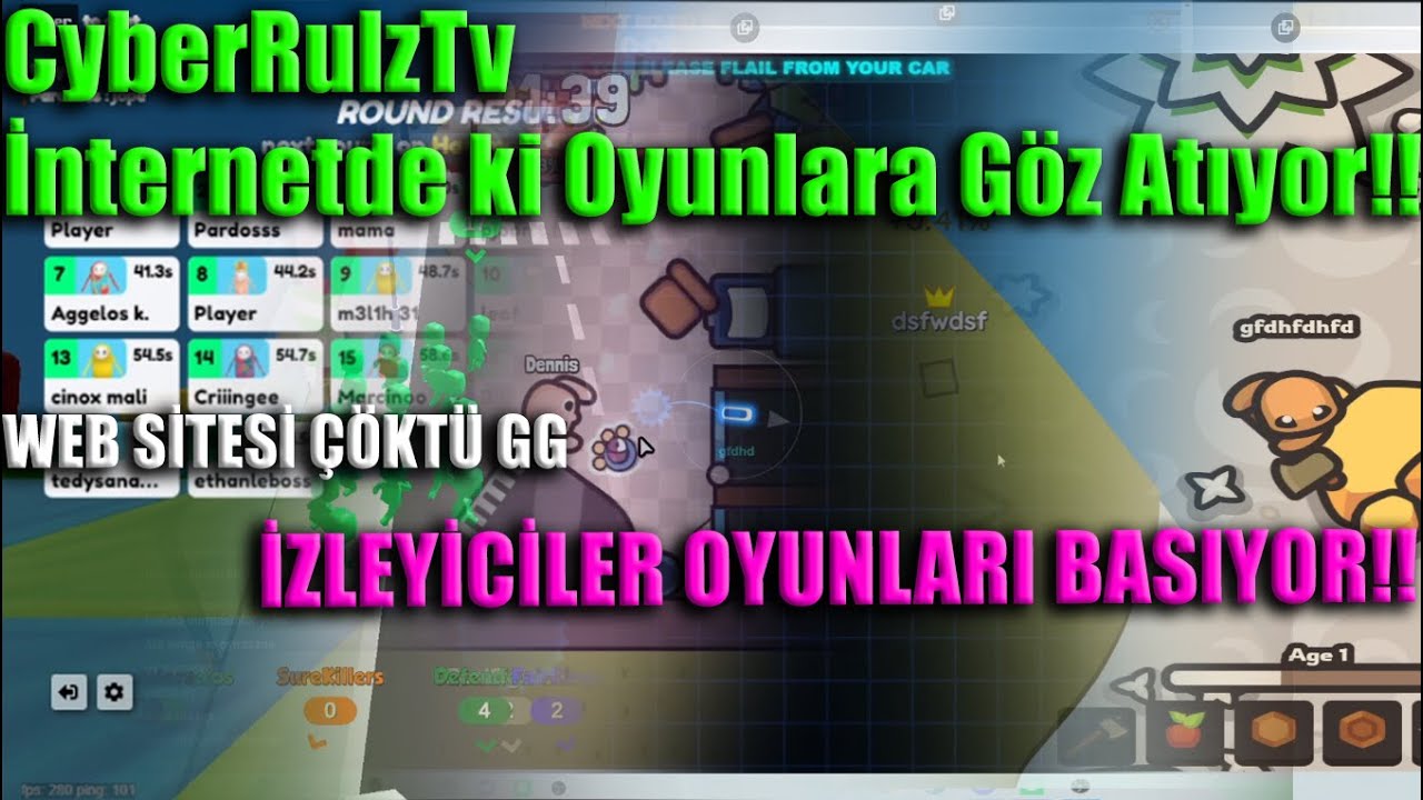 CyberRulzTv - İnternetten Oyunlar Oynuyor!! | İzleyiciler Oyunları Basıyor!! | Web Sitesi Çöküyor!!!