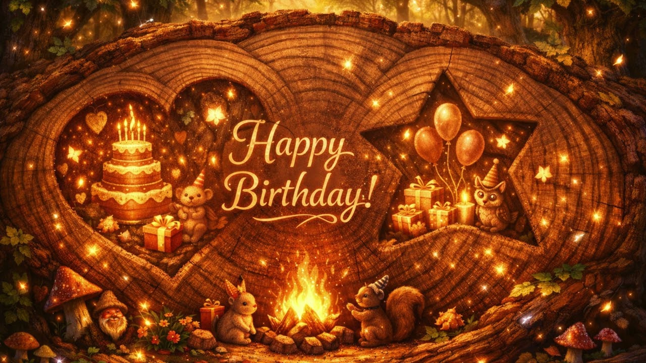 Happy Birthday|With Music| Wood Art| #digitalart #artfortv #candlelitestudio #birthdaywishes