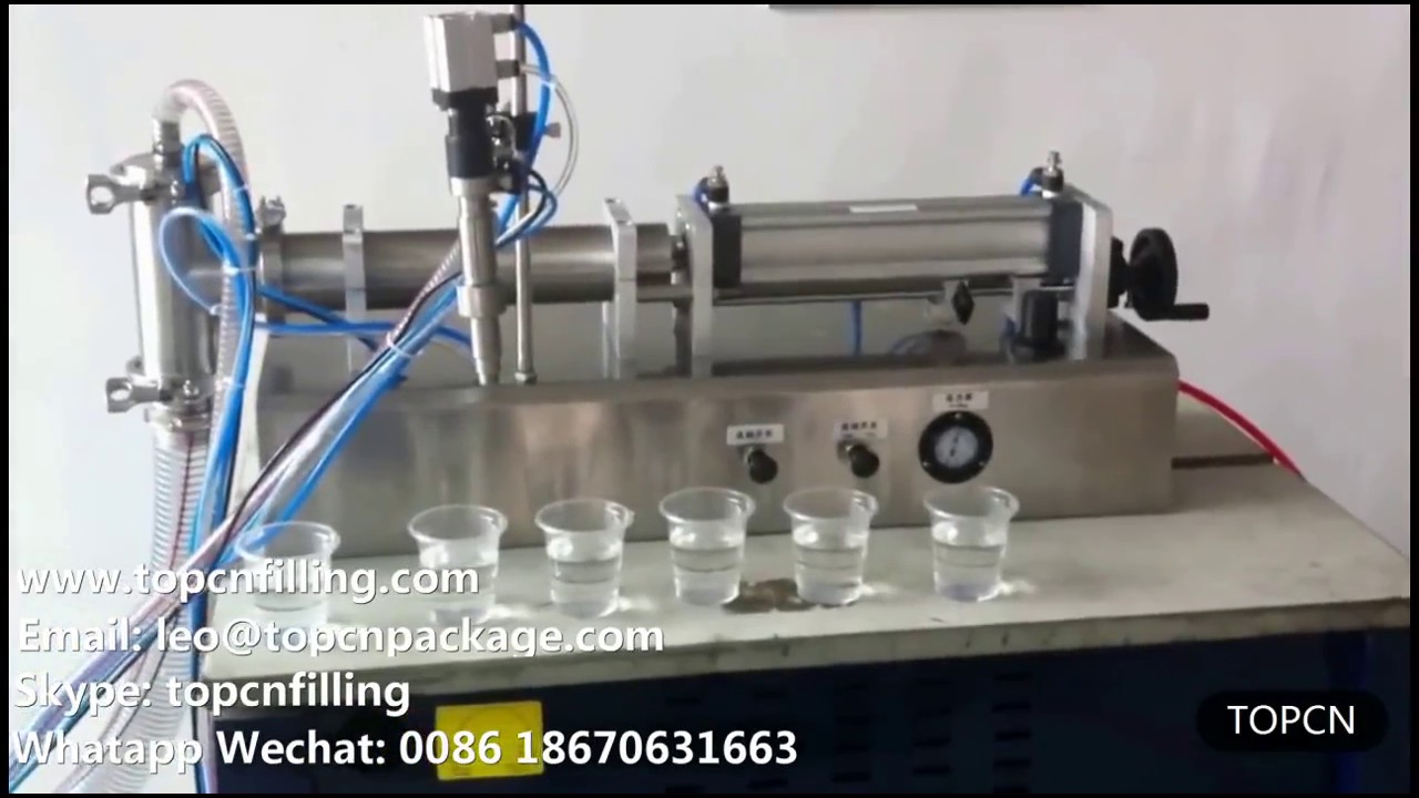 Horizontal pneumatic liquid filling machine oil cream paste beverage filler