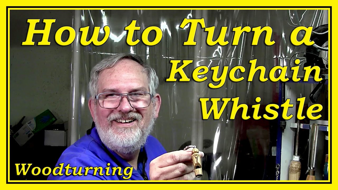 Turning a Keychain Whistle on a wood lathe. By Dean's Woodworking #woodturning