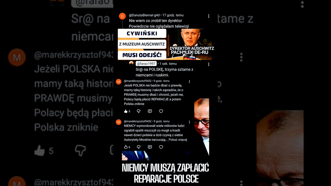 D*REKT*R AUSCHWITZ KOCHA 🇩🇪🇷🇺 NI3NAW*DZI PREZYDENTA RP🇵🇱 I POLSKI🇵🇱#polish #shortvideo #poland