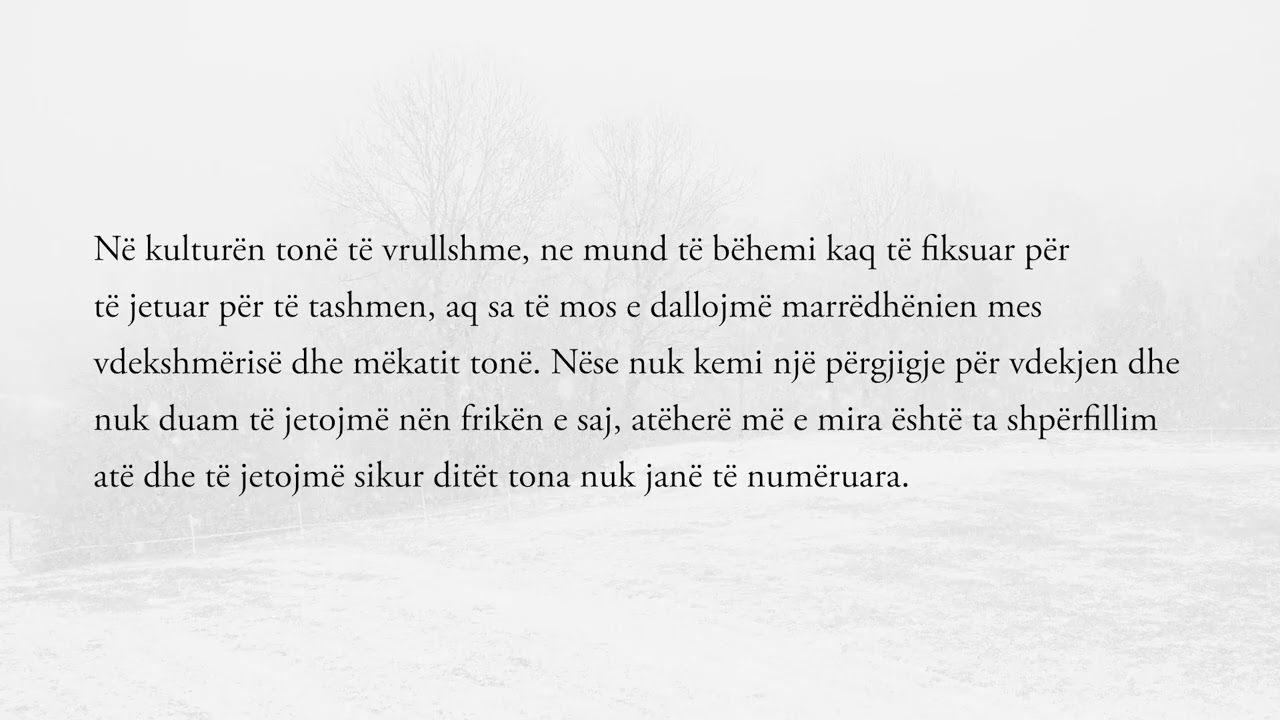 20 janar - Numërimi i ditëve tona