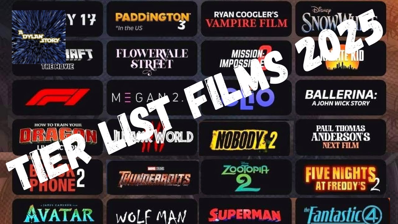 Tier List FILMS 2025 TOP/FLOP PARTIE 1