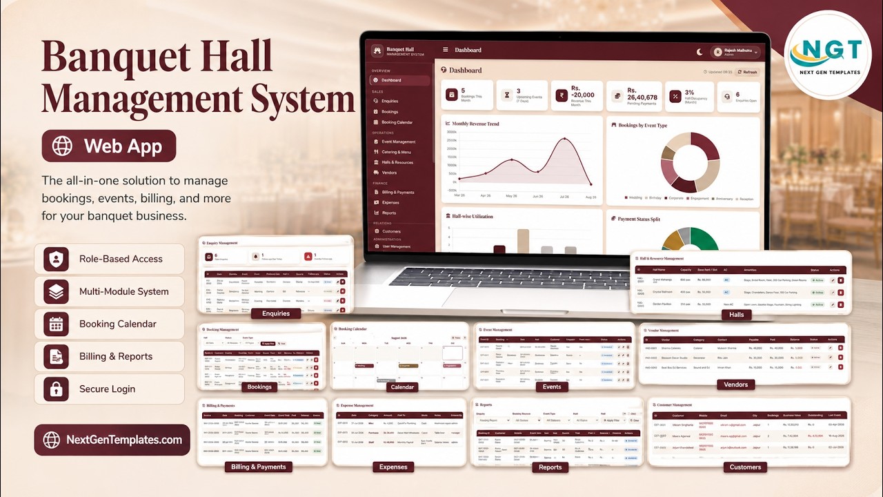 Banquet Hall Management System Web App