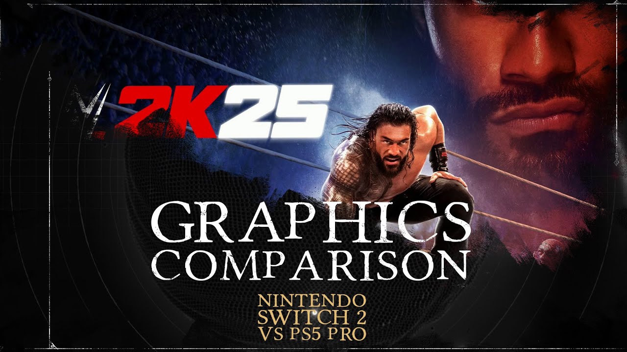 Сравнение визуальных эффектов WWE 2K25: Nintendo Switch 2 и PS5 Pro бок о бок