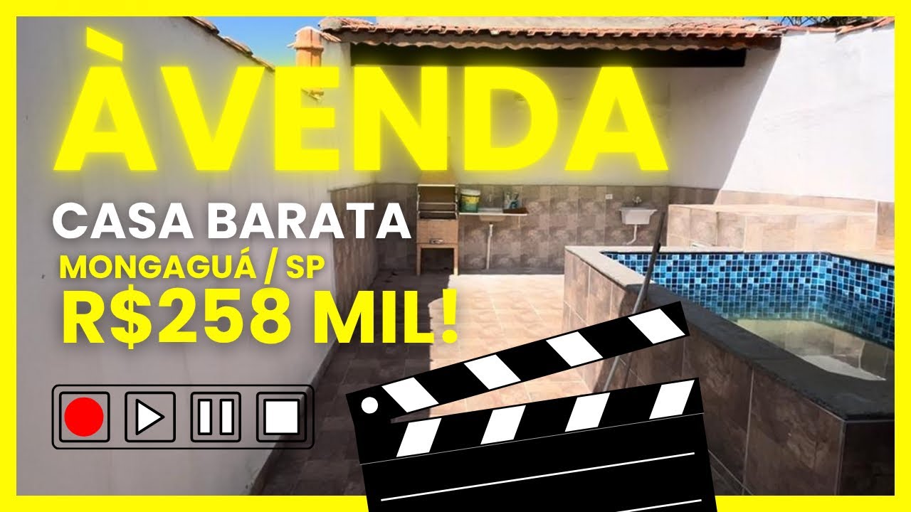 Casa barata à venda em Mongaguá,R$258 mil, com piscina!!!!