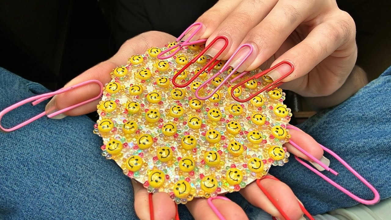 ASMR Tapping & Scratching with Paper Clip Nails 📎