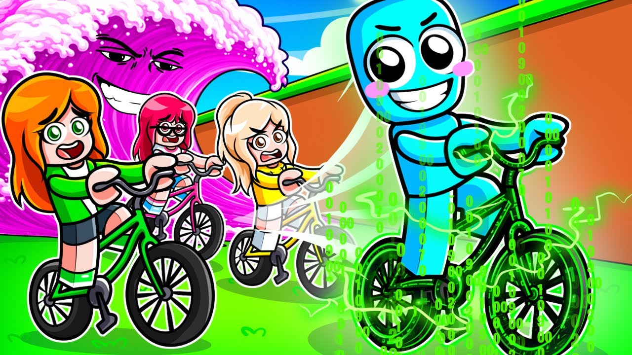 Use una BICI de HACKER para ESCAPAR del TSUNAMI en Roblox!