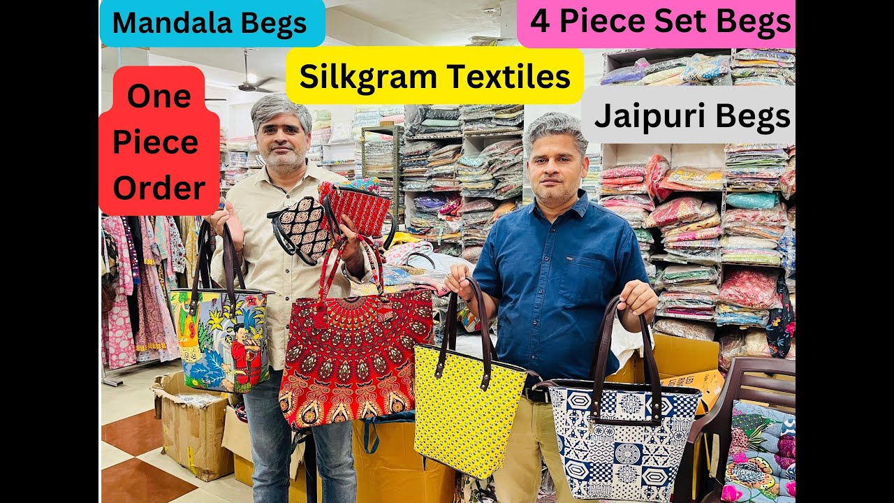 silkgram textiles sling bags,tote bag, jaipuri bags , mandala bags, buy single piece wholesale price