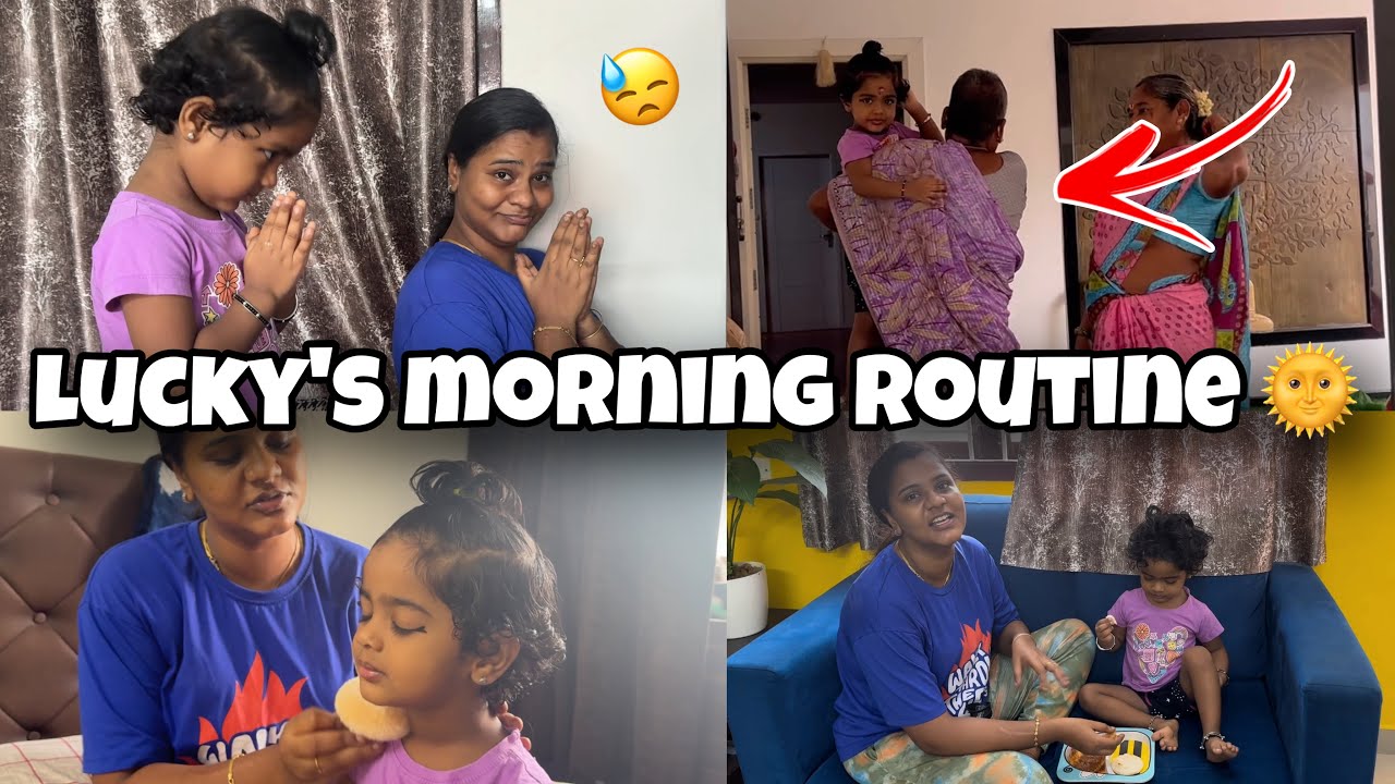 Lucky SCHOOL போகமாட்டிக்குறாங்க&hellip;😢 | Playschool morning routine | Allu Loves Priya