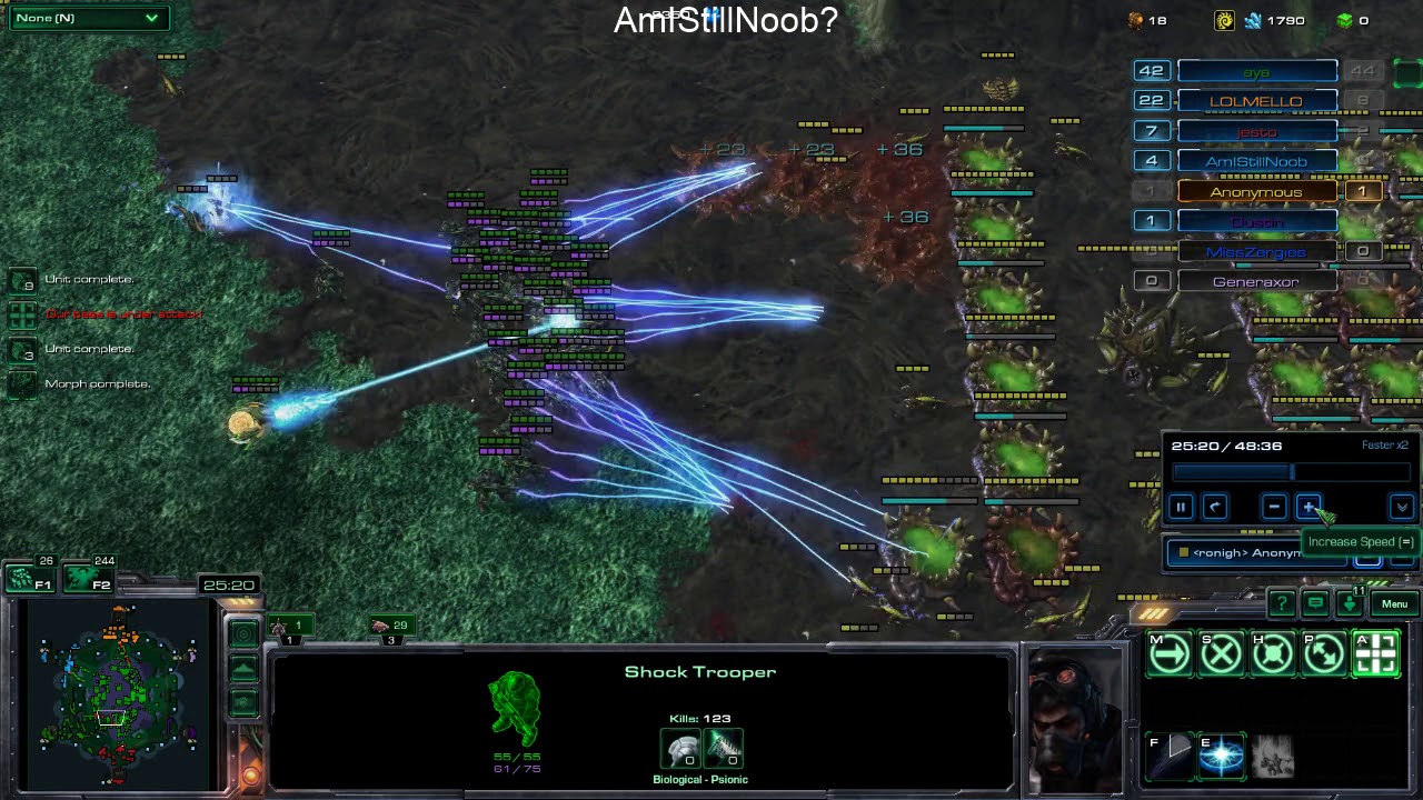 Starcraft 2 Arcade Map Zerg Hex (Losing to a better zerg)