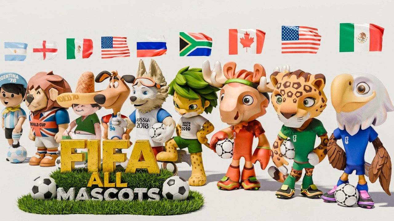 All FIFA World Cup Mascots (1966&ndash;2026) | 3D Comparison