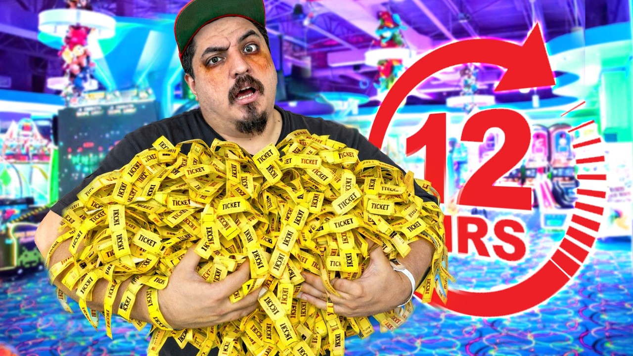SOBREVIVÍ 12 HORAS EN EL ARCADE 😰🎟️