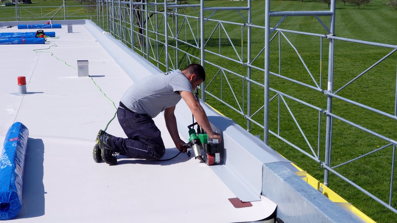 Leister LQS Roofing in use at Seiler, the cheesemakers, Giswil (Switzerland)