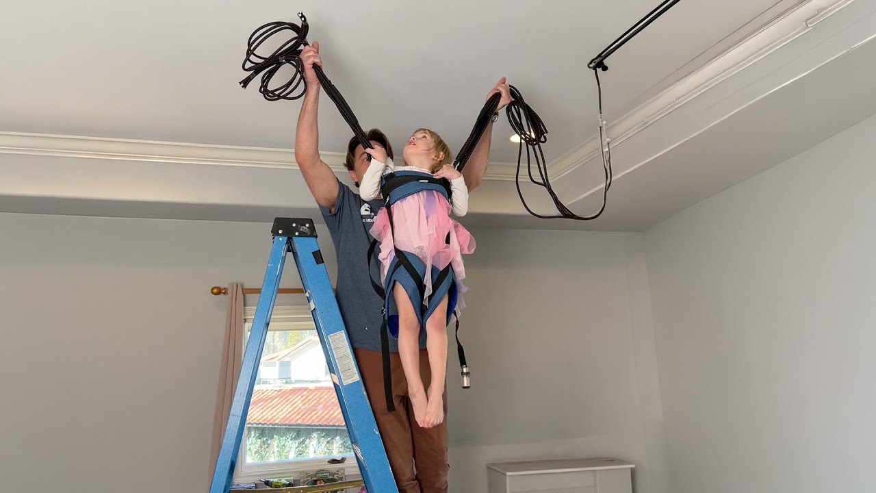 Dad builds kid launcher in girl's bedroom