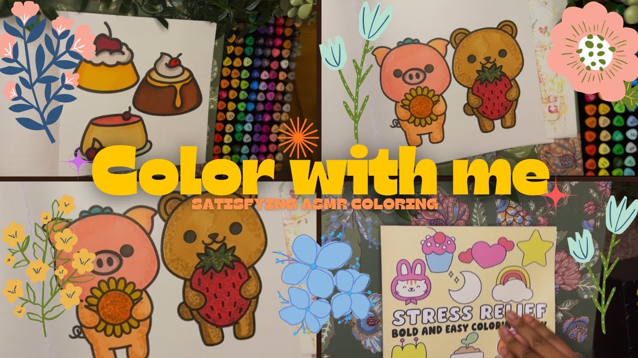 Come Color With Me 🎨 | Cute Pig & Teddy Bear Holding a Strawberry 🐷🧸🍓