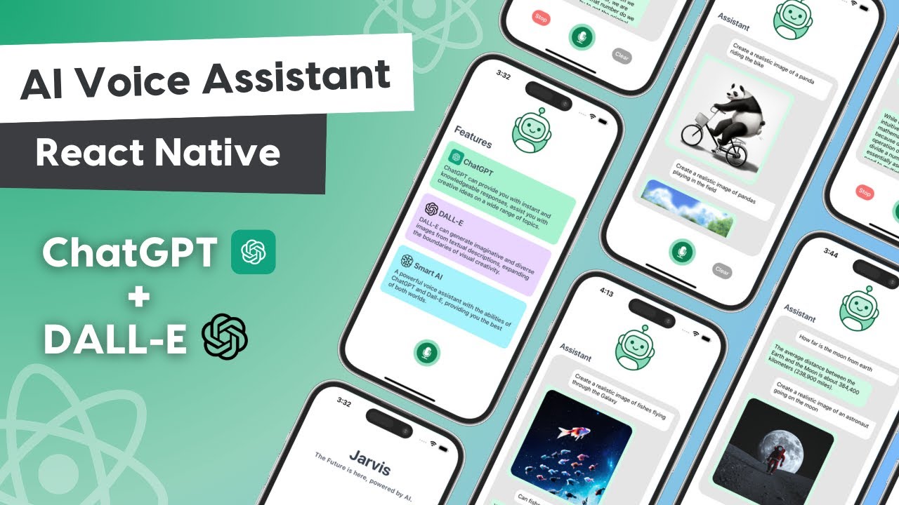 🔴 Build a React Native Voice Assistant App with ChatGPT & DALL-E | AI Image Creation
