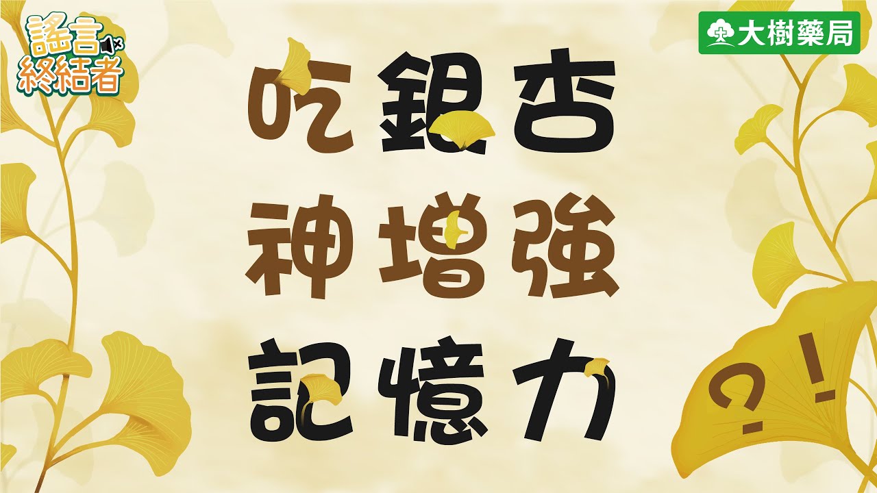 大樹藥局【謠言終結者#15】保健食品篇－吃銀杏神增強記憶力？！ | 大樹藥局團隊 | 顧問 大樹醫藥 董事長 鄭明龍
