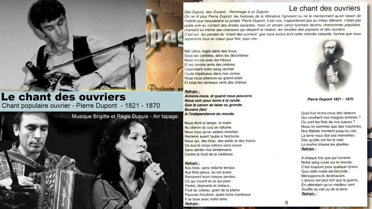 TAPAGE Album N°2 - 7 - Le chant des ouvriers - chant populaire - Pierre DUPONT 1821-1870