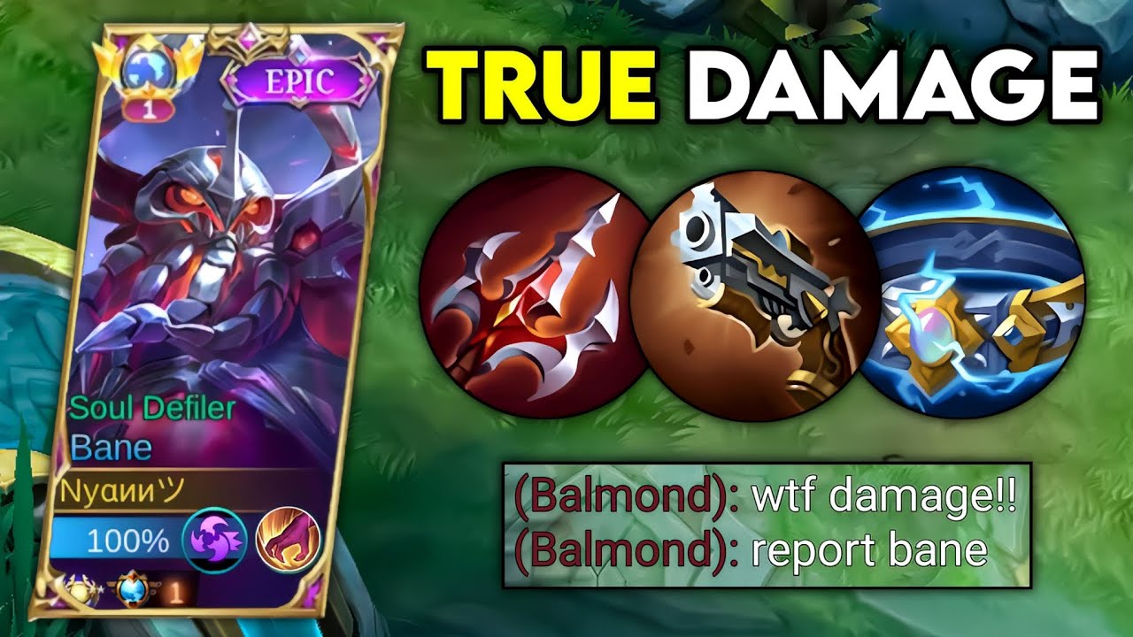 NEW BANE TRUE DAMAGE BUILD 2023!  100% BROKEN! BEST BUILD BANE - MLBB