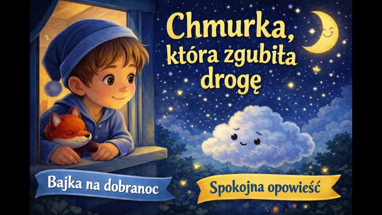 Chmurka, która zgubiła drogę ☁️ Bajka na dobranoc dla dzieci | Spokojna opowieść do zasypiania