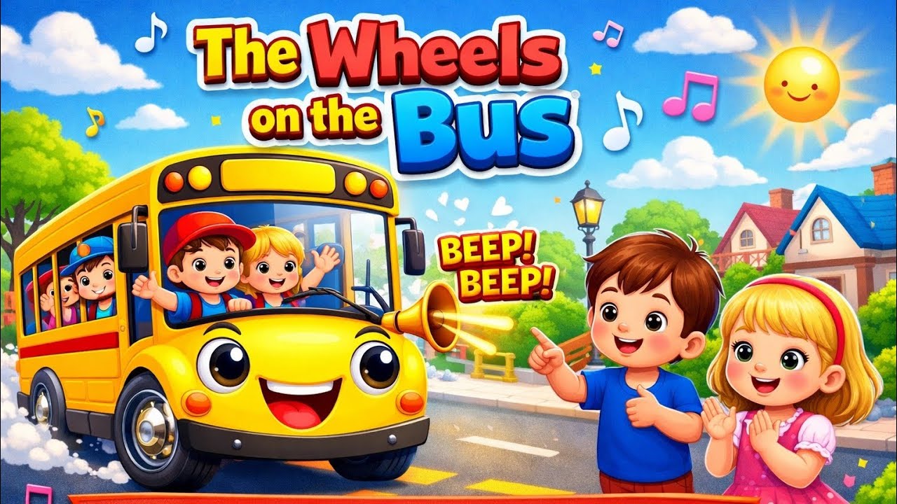 The Wheels on the Bus Song 🚌 | Learning Rhymes for Babies & Kids